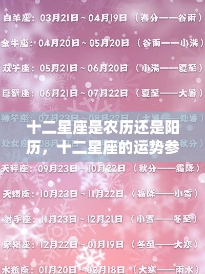 十二星座运势参照依据,农历还是阳历?