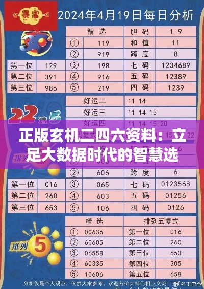 正版玄机二四六资料:立足大数据时代的智慧选择